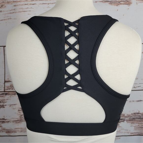 Soul Cycle Lace up Sports Bra Black XS - Picture 3 of 8